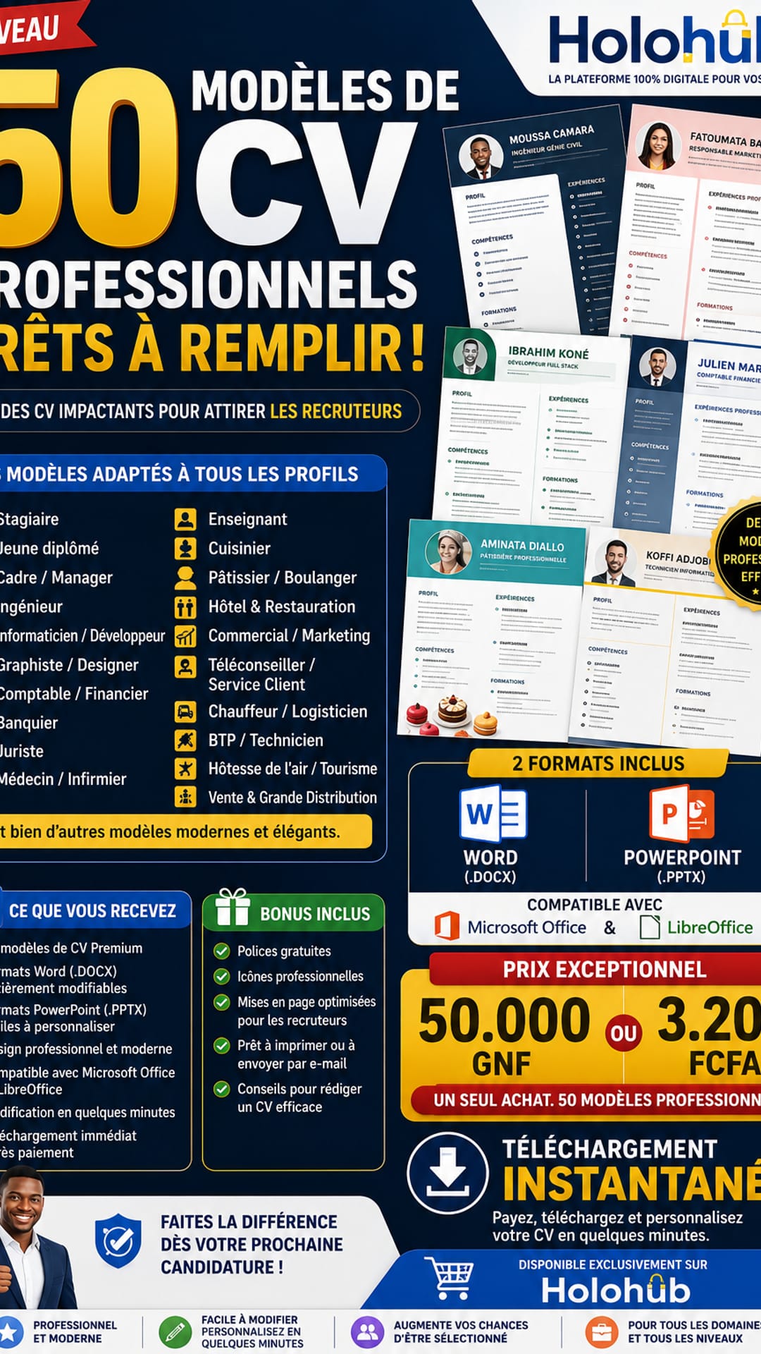 50 CVs PROFESSIONNELS